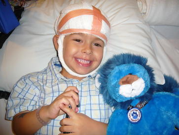 Ryan Otchis during his EEG with his Ryan's Lion