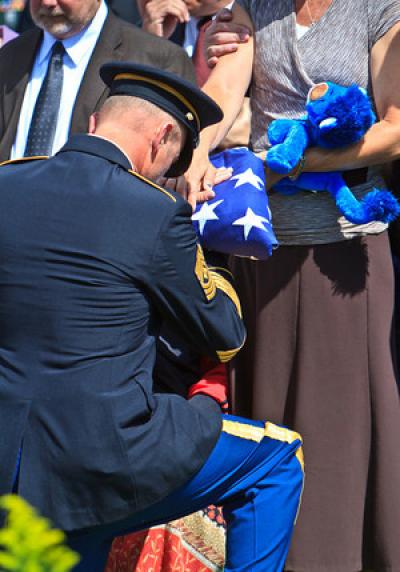 The mother of Denzel Hunt receives a flag at funeral Denzel-Hunt-Funeral-Flag-Ryan's-Lion